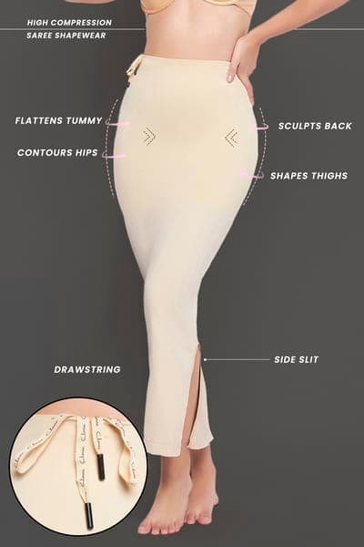 Saree Shapewear with Drawstring in Nude-Colour Saree Shapewear with Drawstring in Nude-Colour