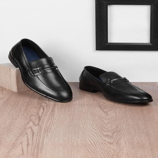 Men Black Formal Moccasin | Metro Shoes Men Black Formal Moccasin | Metro Shoes