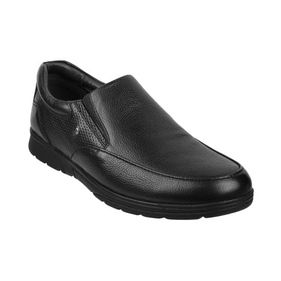 Men Black Formal Moccasin | Metro Shoes Men Black Formal Moccasin | Metro Shoes