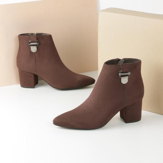 Women Brown-suede Party Boots Women Brown-suede Party Boots