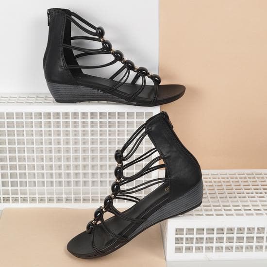 Women Black Casual Gladiators Women Black Casual Gladiators