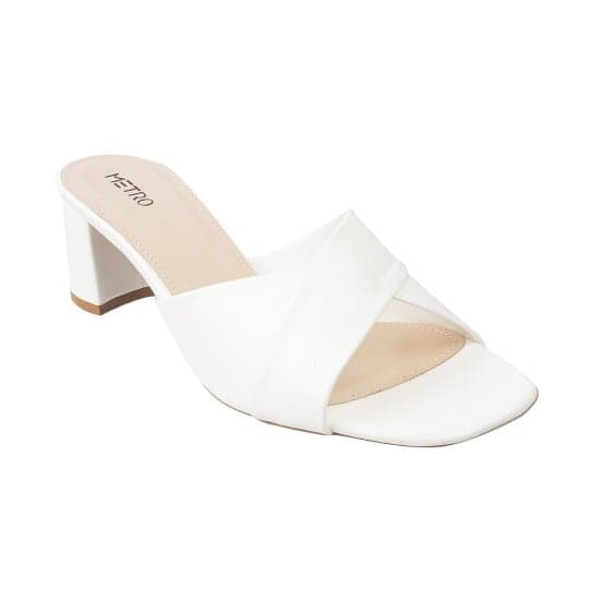 Women White Casual Slides | Metro Shoes Women White Casual Slides | Metro Shoes