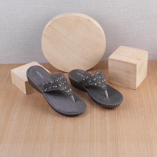 Women Gun-Metal Casual Slip Ons | Metro Shoes Women Gun-Metal Casual Slip Ons | Metro Shoes
