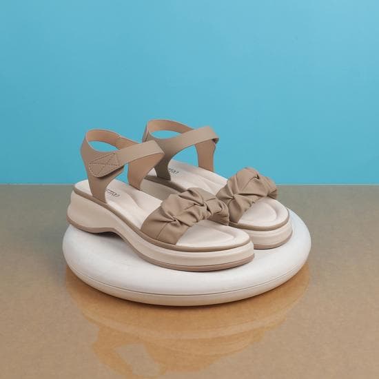 Women Beige Casual Sandals | Metro Shoes Women Beige Casual Sandals | Metro Shoes