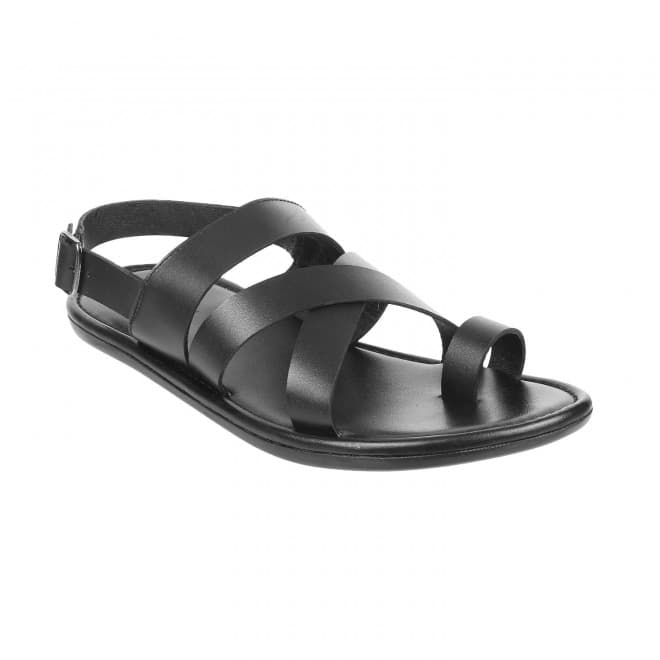 Men Black Casual Sandals | Mochi Shoes Men Black Casual Sandals | Mochi Shoes