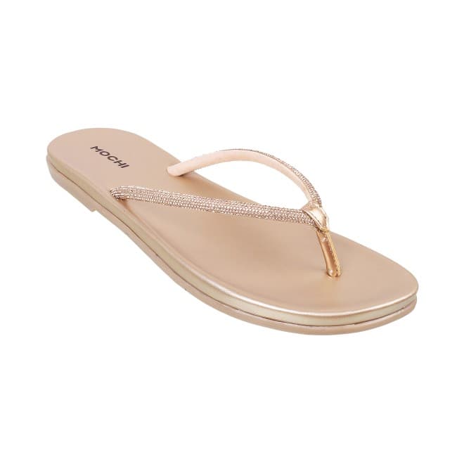 Women Gold Casual Slippers Women Gold Casual Slippers