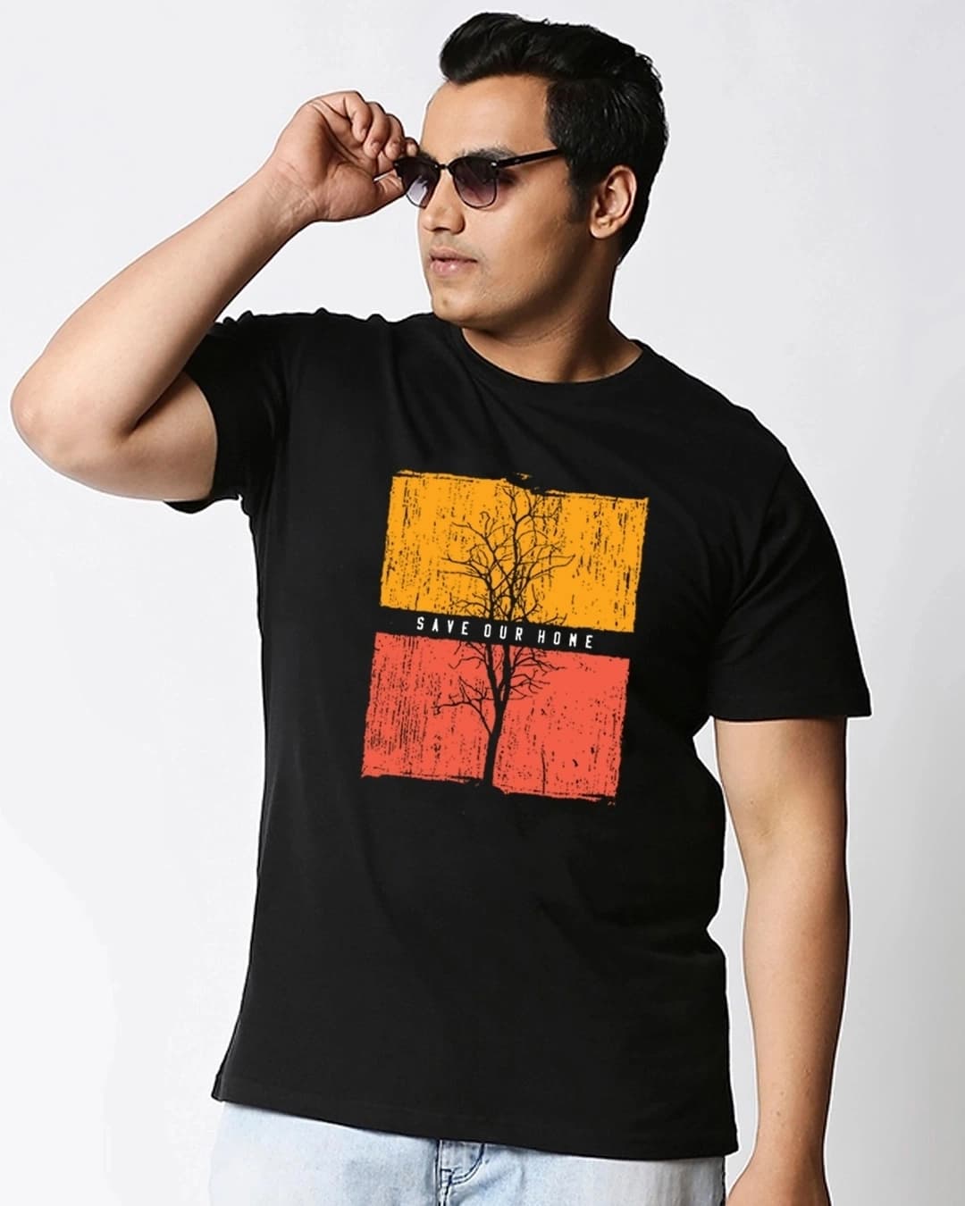 Buy Men's Black Save Our Home Graphic Print Plus Size T-shirt Online at Bewakoof | Bewakoof Buy Men's Black Save Our Home Graphic Print Plus Size T-shirt Online at Bewakoof | Bewakoof