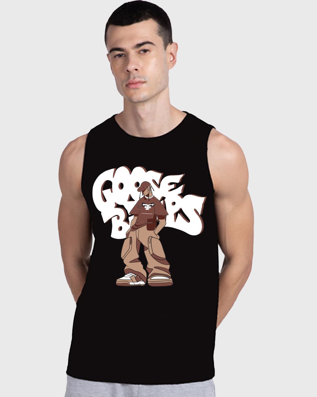 Buy Men's Black Goosebumps Graphic Printed Vest Online at Bewakoof | Bewakoof Buy Men's Black Goosebumps Graphic Printed Vest Online at Bewakoof | Bewakoof