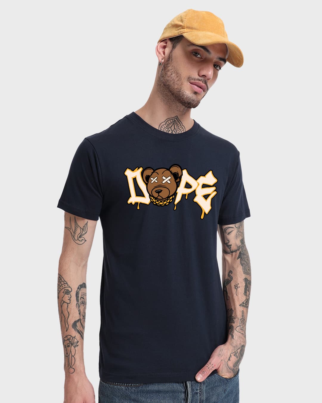 Buy Men's Blue Dope Bear Graphic Printed T-shirt Online at Bewakoof | Bewakoof Buy Men's Blue Dope Bear Graphic Printed T-shirt Online at Bewakoof | Bewakoof
