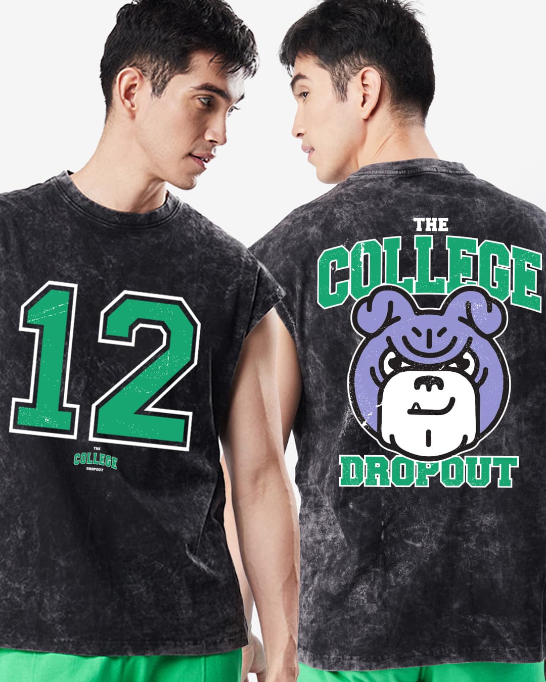 Buy Men's Acid Wash College Drop Out Typography Oversized Vest Online at Bewakoof | Bewakoof Buy Men's Acid Wash College Drop Out Typography Oversized Vest Online at Bewakoof | Bewakoof