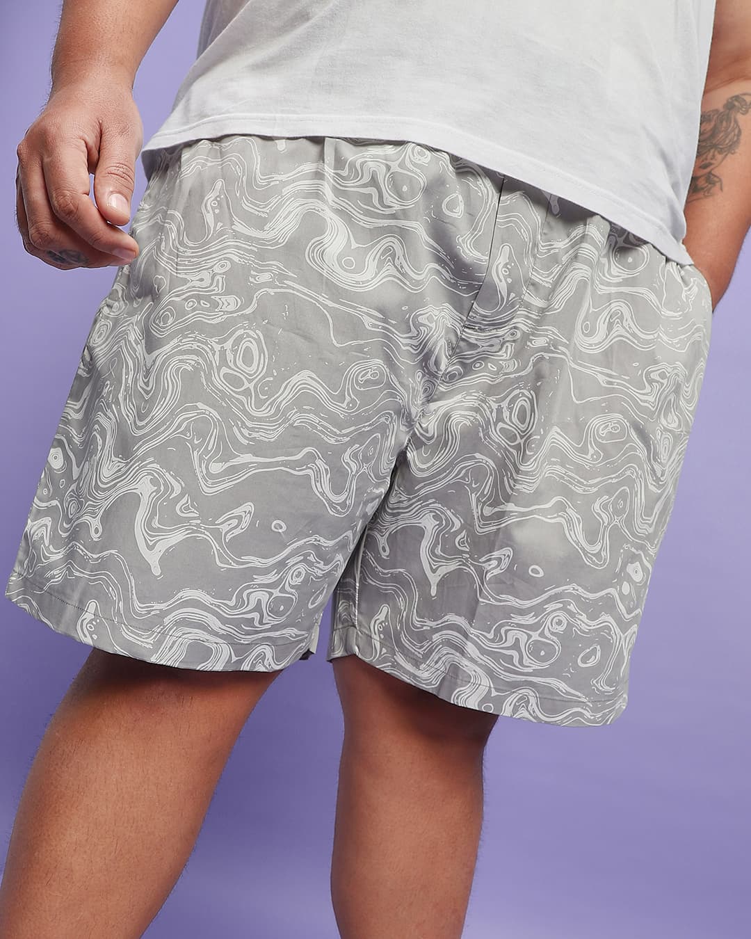Buy Men's Grey All Over Printed Plus Size Boxer Online at Bewakoof Buy Men's Grey All Over Printed Plus Size Boxer Online at Bewakoof