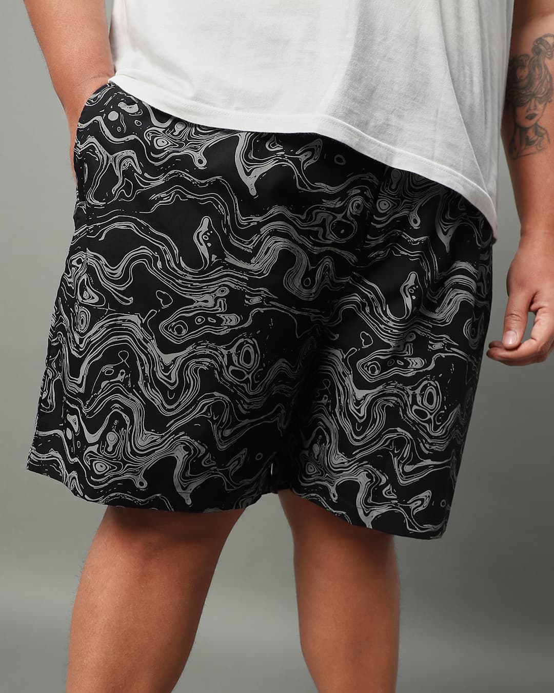 Buy Men's Black All Over Marbel Printed Plus Size Boxers Online at Bewakoof Buy Men's Black All Over Marbel Printed Plus Size Boxers Online at Bewakoof
