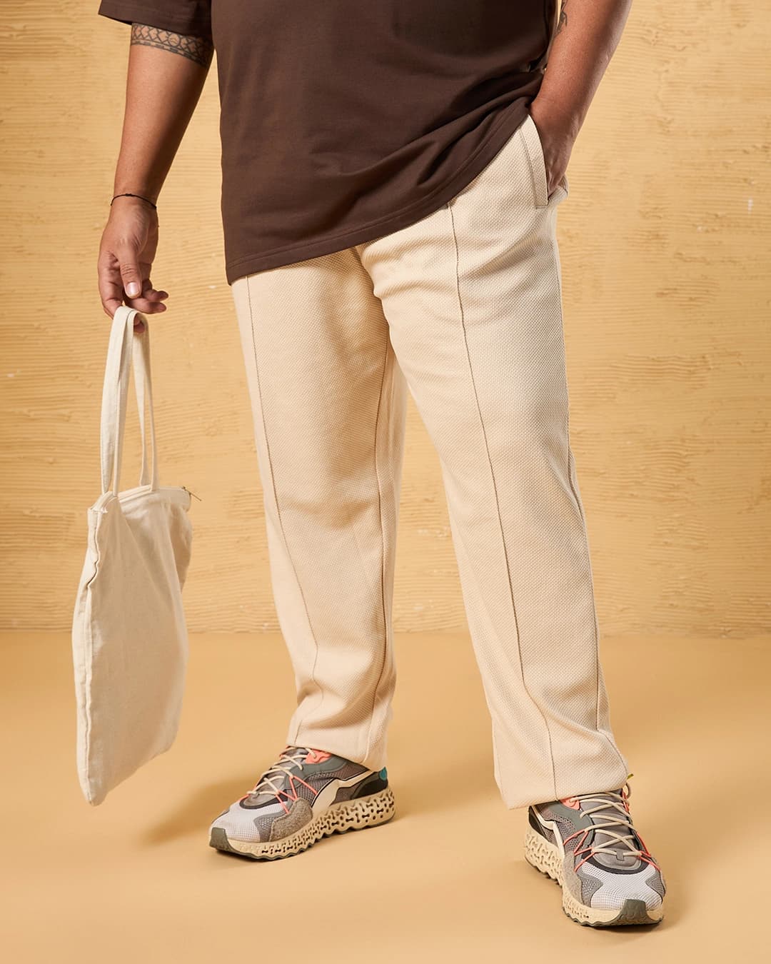 Buy Men's Beige Plus Size Track Pants Online at Bewakoof | Bewakoof Buy Men's Beige Plus Size Track Pants Online at Bewakoof | Bewakoof