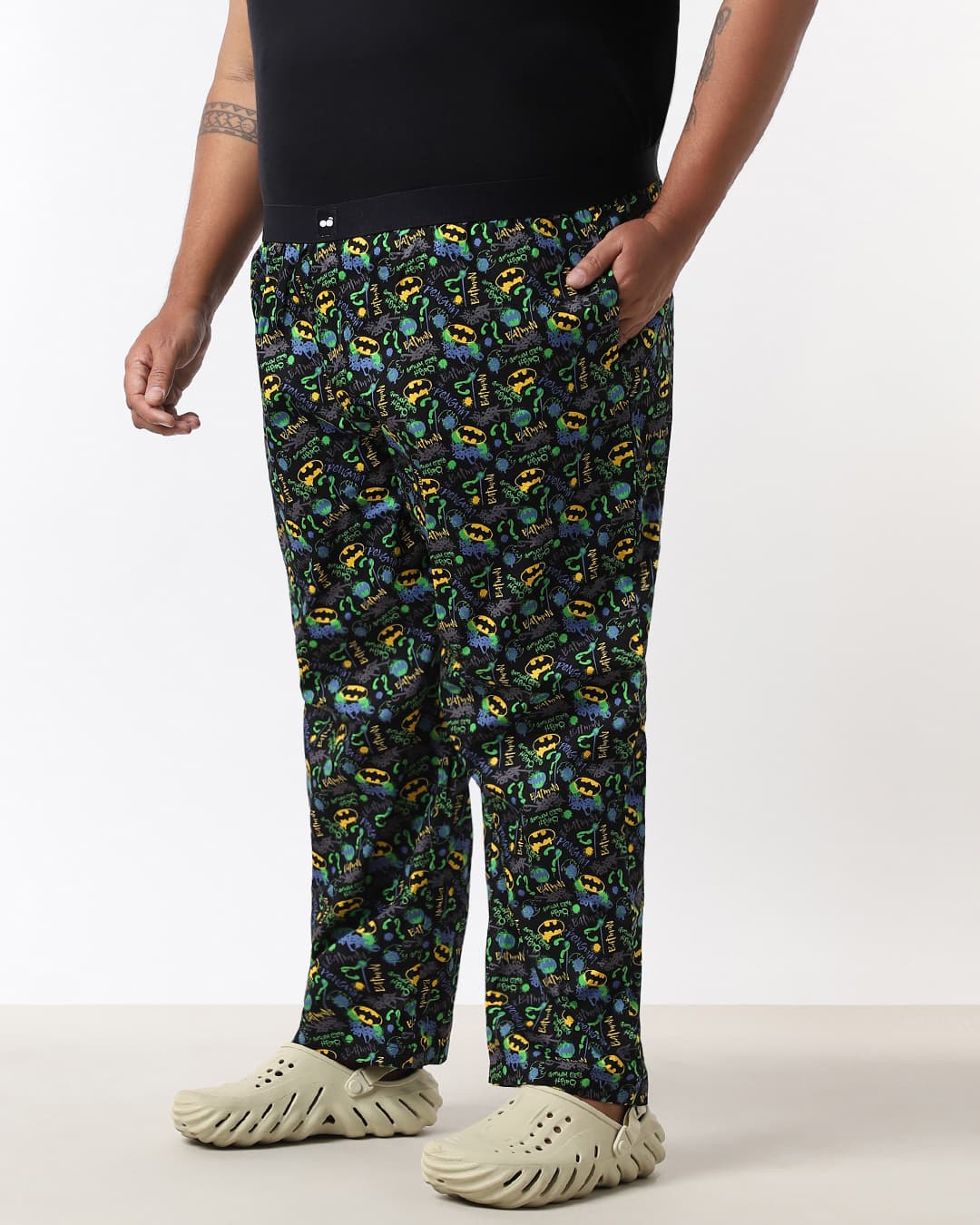 Buy Men's Black All Over Batman Printed Plus Size Pyjamas Online at Bewakoof Buy Men's Black All Over Batman Printed Plus Size Pyjamas Online at Bewakoof