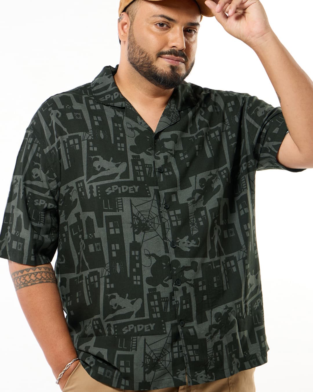 Buy Men's Black All Over Printed Oversized Plus Size Shirt Online at Bewakoof Buy Men's Black All Over Printed Oversized Plus Size Shirt Online at Bewakoof