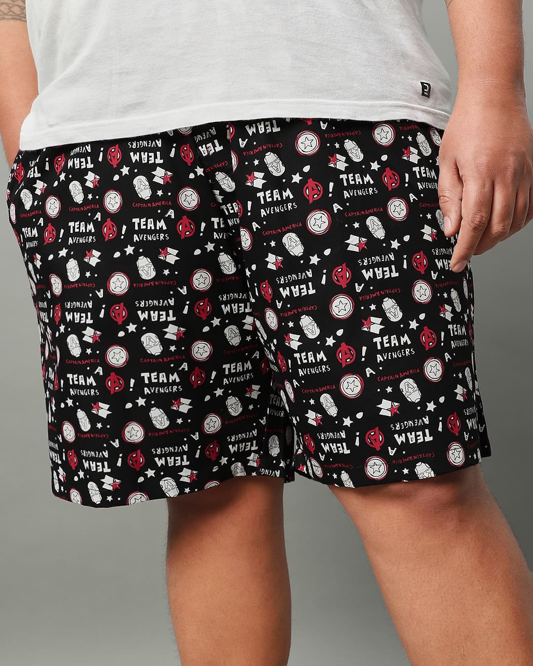 Buy Men's Black All Over Team Avengers Printed Plus Size Boxers Online at Bewakoof Buy Men's Black All Over Team Avengers Printed Plus Size Boxers Online at Bewakoof