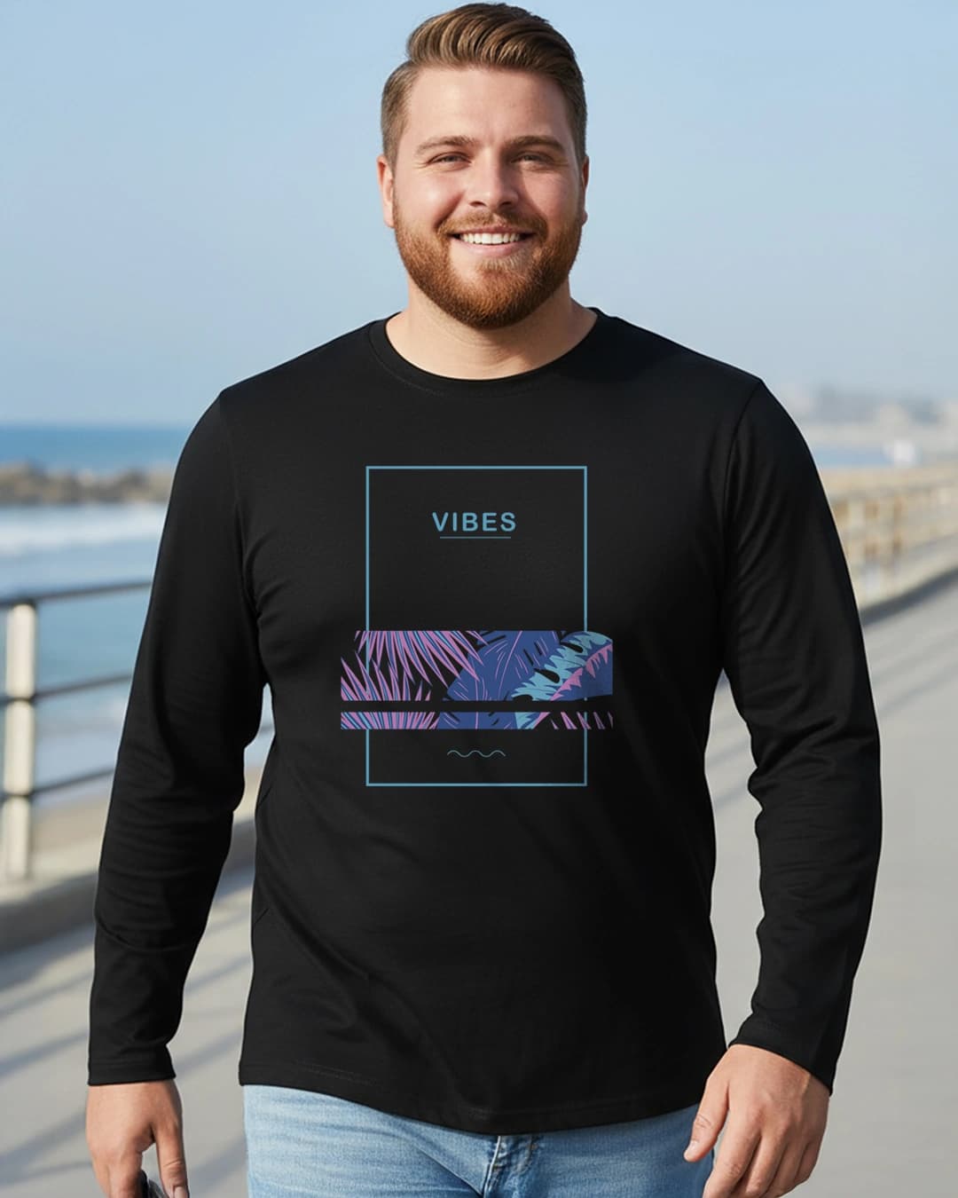 Buy Men's Black Blue Vibes Graphic Printed Plus Size T-shirt Online at Bewakoof | Bewakoof Buy Men's Black Blue Vibes Graphic Printed Plus Size T-shirt Online at Bewakoof | Bewakoof