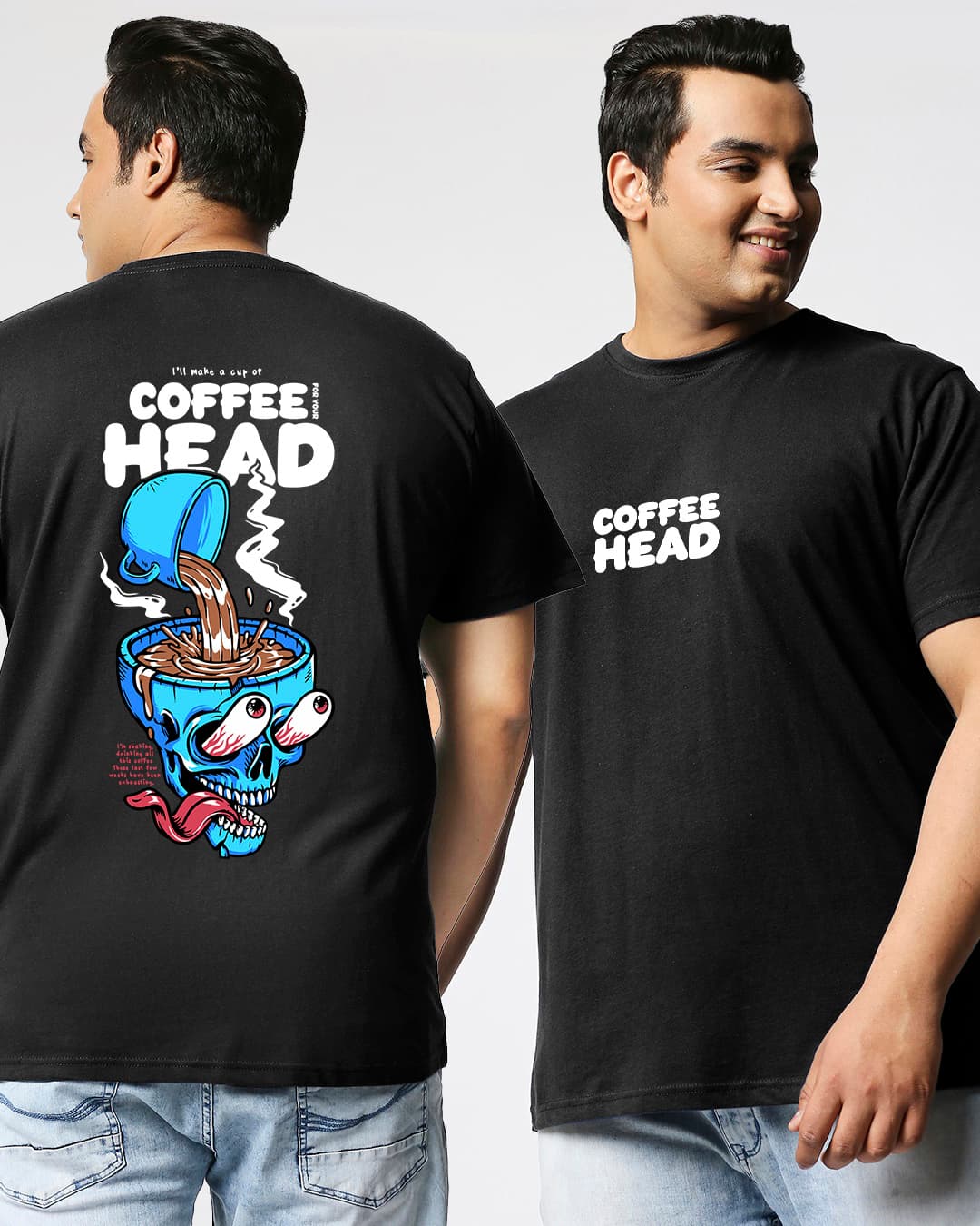 Buy Men's Black Coffee Head Graphic Printed Oversized Plus Size T-shirt Online at Bewakoof Buy Men's Black Coffee Head Graphic Printed Oversized Plus Size T-shirt Online at Bewakoof