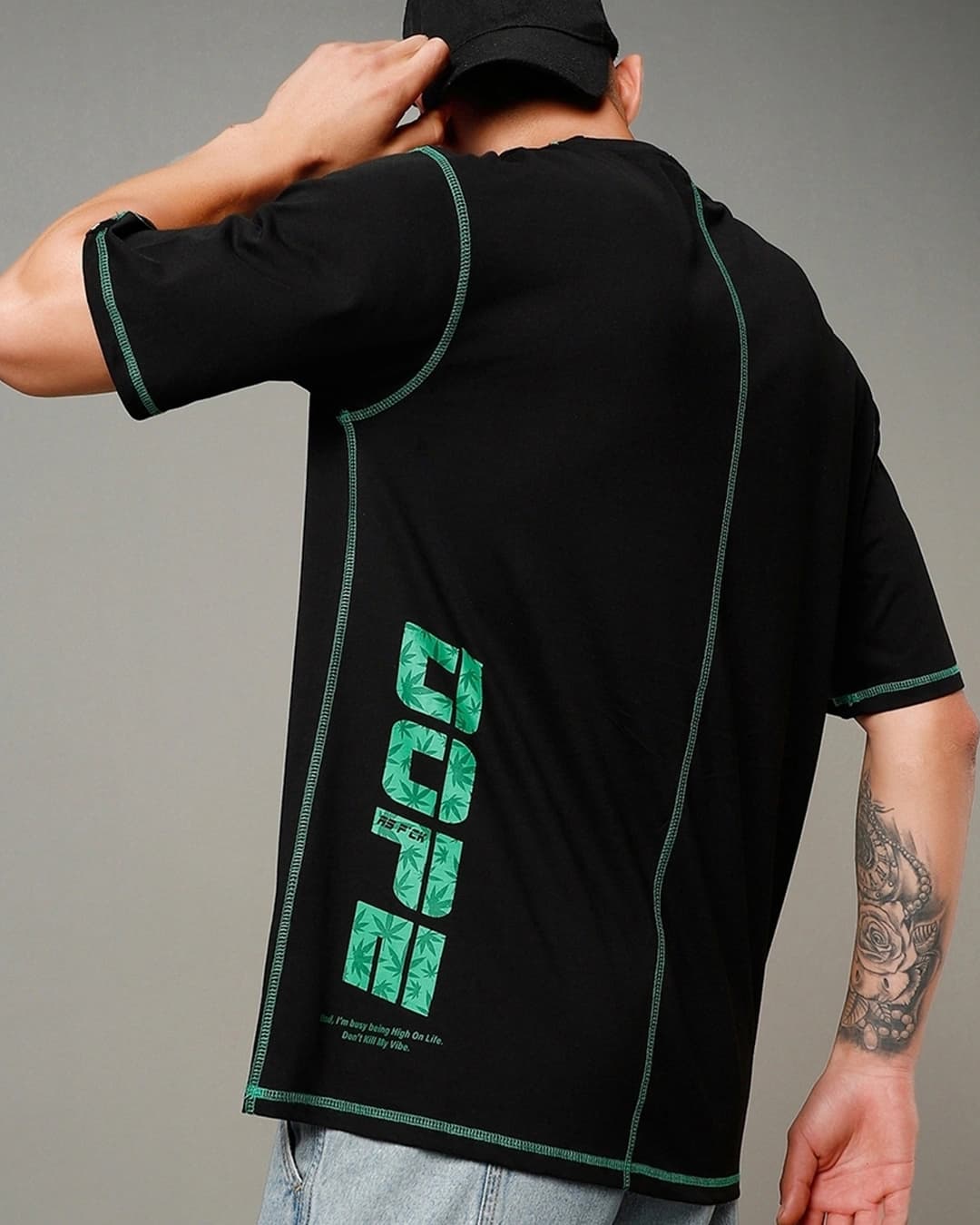 Buy Men's Black Dope Typography Oversized T-shirt Online at Bewakoof | Bewakoof Buy Men's Black Dope Typography Oversized T-shirt Online at Bewakoof | Bewakoof
