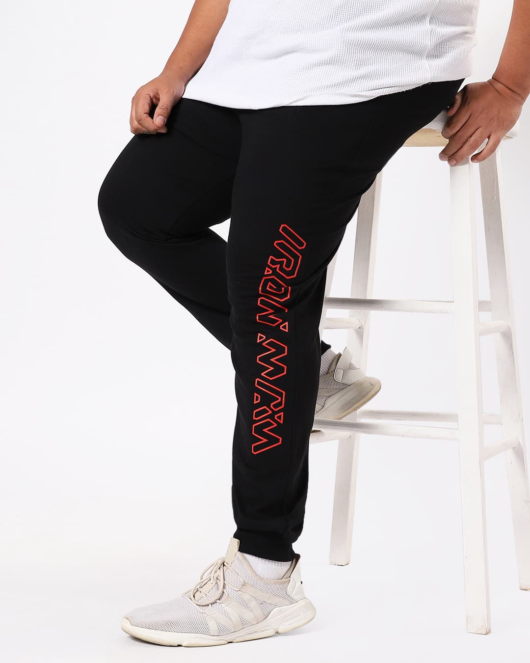 Buy Men's Black Iron Man Typography Plus Size Joggers Online at Bewakoof | Bewakoof Buy Men's Black Iron Man Typography Plus Size Joggers Online at Bewakoof | Bewakoof