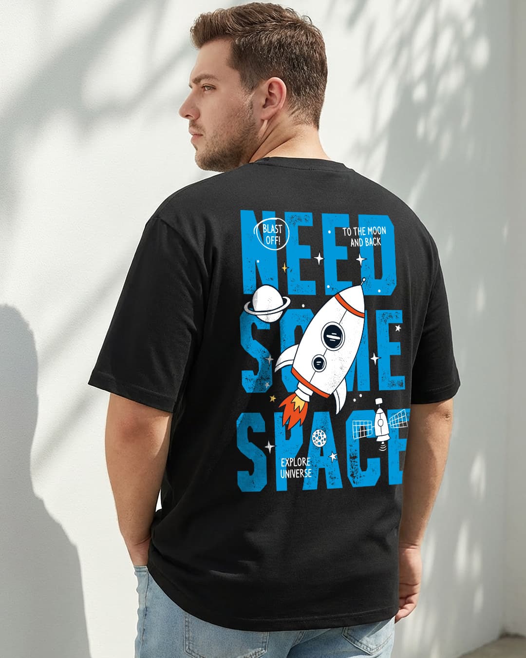Buy Men's Black Space X Graphic Printed Oversized Plus Size T-shirt Online at Bewakoof Buy Men's Black Space X Graphic Printed Oversized Plus Size T-shirt Online at Bewakoof
