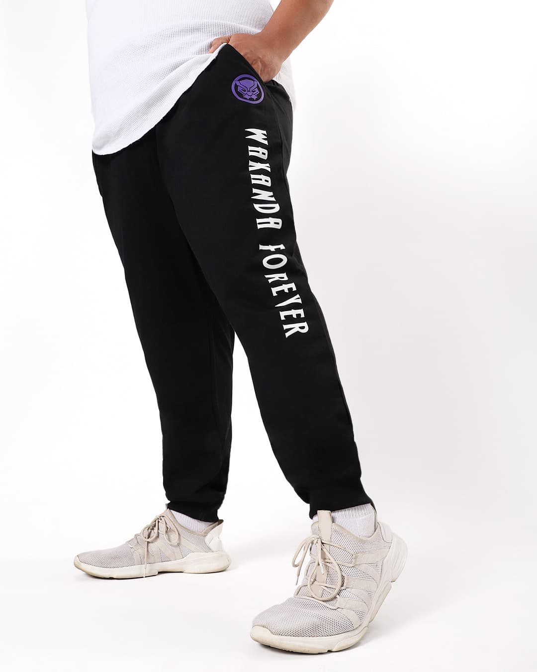 Buy Men's Black Wakanda Forever Typography Plus Size Joggers Online at Bewakoof | Bewakoof Buy Men's Black Wakanda Forever Typography Plus Size Joggers Online at Bewakoof | Bewakoof