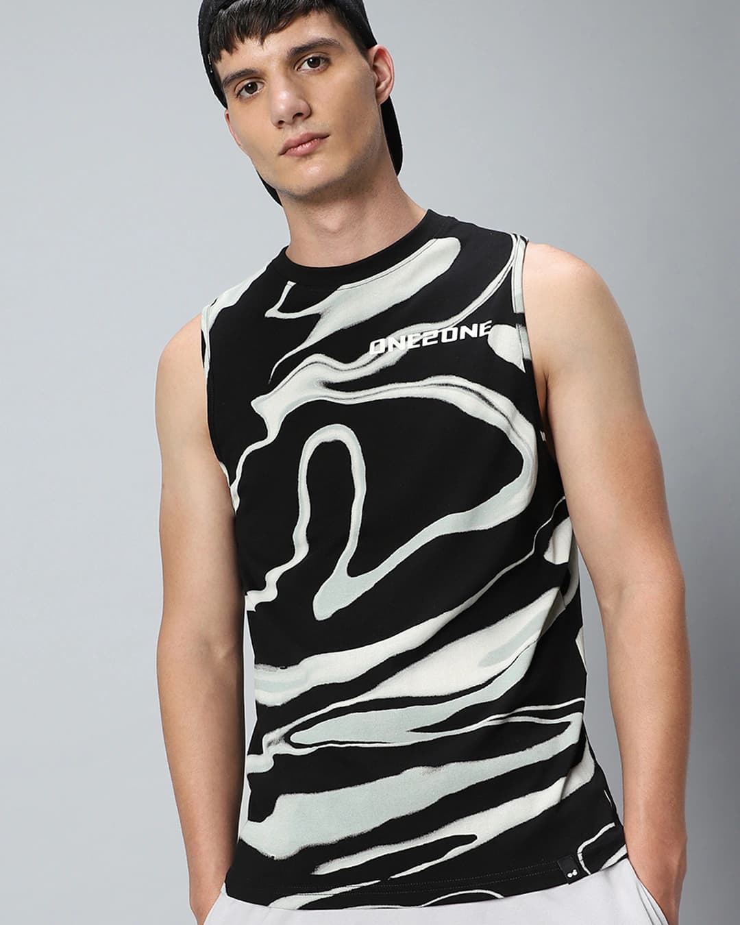 Buy Men's Black & White All Over Printed Oversized Vest Online at Bewakoof | Bewakoof Buy Men's Black & White All Over Printed Oversized Vest Online at Bewakoof | Bewakoof