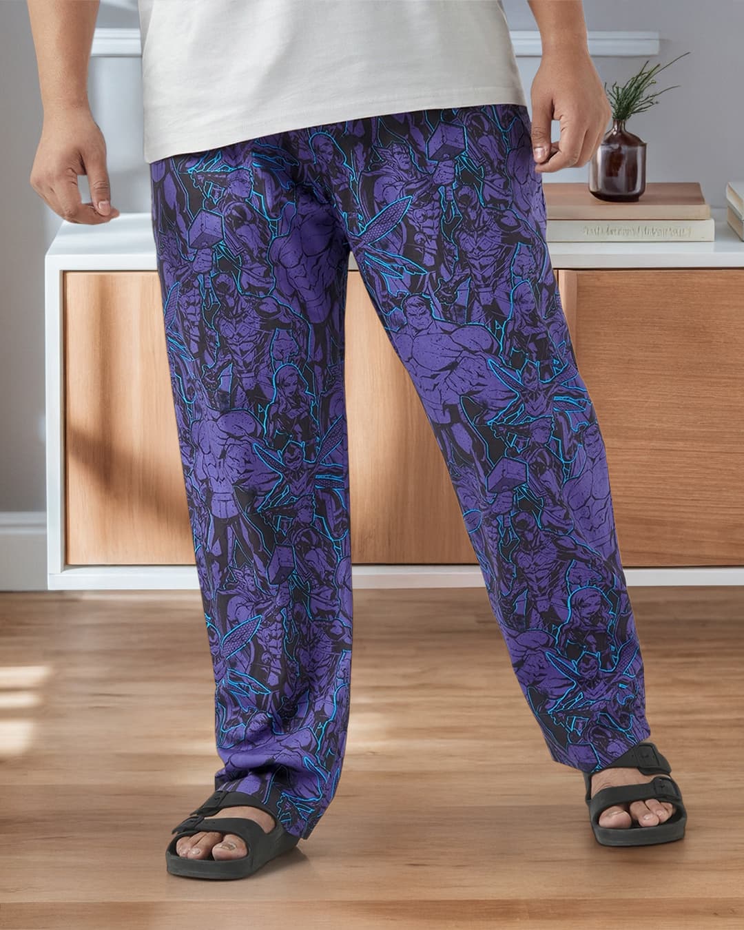 Buy Men's Blue Avengers All Over Printed Plus Size Pyjamas Online at Bewakoof Buy Men's Blue Avengers All Over Printed Plus Size Pyjamas Online at Bewakoof