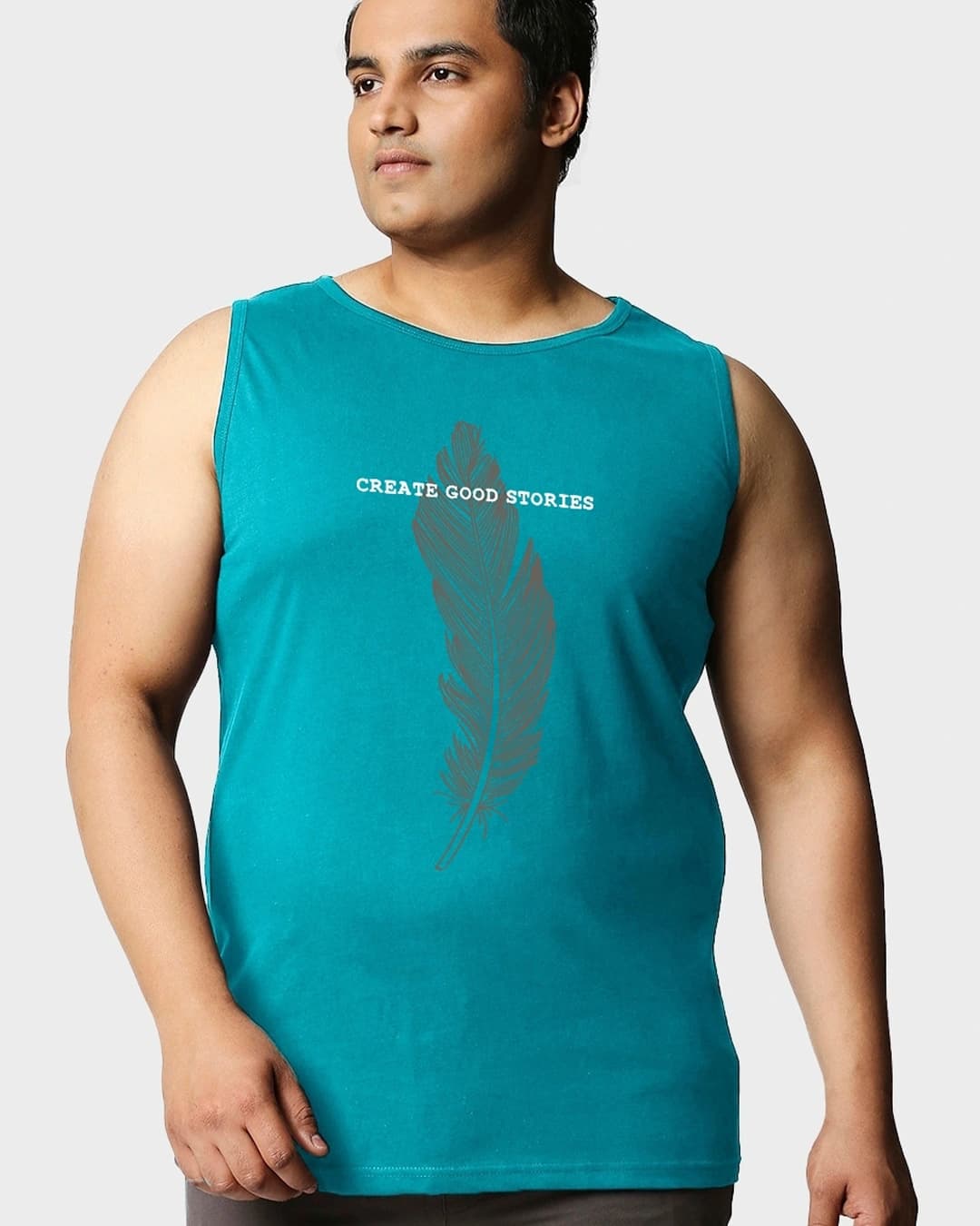 Buy Men's Blue Create Good Stories Typography Plus Size Vest Online at Bewakoof | Bewakoof Buy Men's Blue Create Good Stories Typography Plus Size Vest Online at Bewakoof | Bewakoof