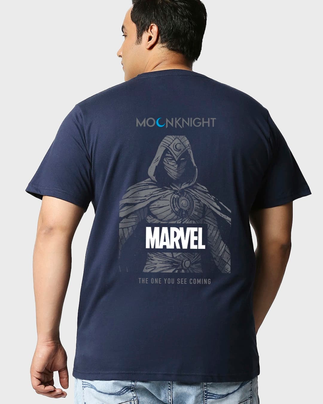 Buy Men's Blue Marvel's Moon Knight Graphic Printed Plus Size T-shirt Online at Bewakoof | Bewakoof Buy Men's Blue Marvel's Moon Knight Graphic Printed Plus Size T-shirt Online at Bewakoof | Bewakoof