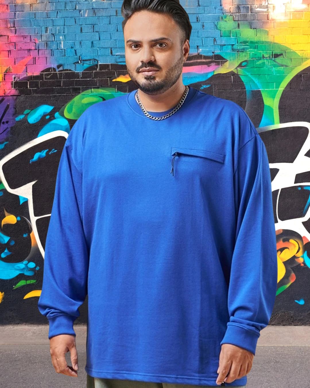 Buy Men's Blue Super Loose Fit Plus Size T-shirt Online at Bewakoof | Bewakoof Buy Men's Blue Super Loose Fit Plus Size T-shirt Online at Bewakoof | Bewakoof