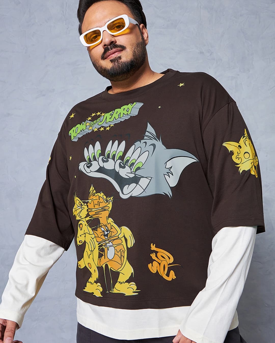 Buy Men's Brown Tom & Jerry Graphic Printed Oversized Plus Size T-shirt Online at Bewakoof | Bewakoof Buy Men's Brown Tom & Jerry Graphic Printed Oversized Plus Size T-shirt Online at Bewakoof | Bewakoof
