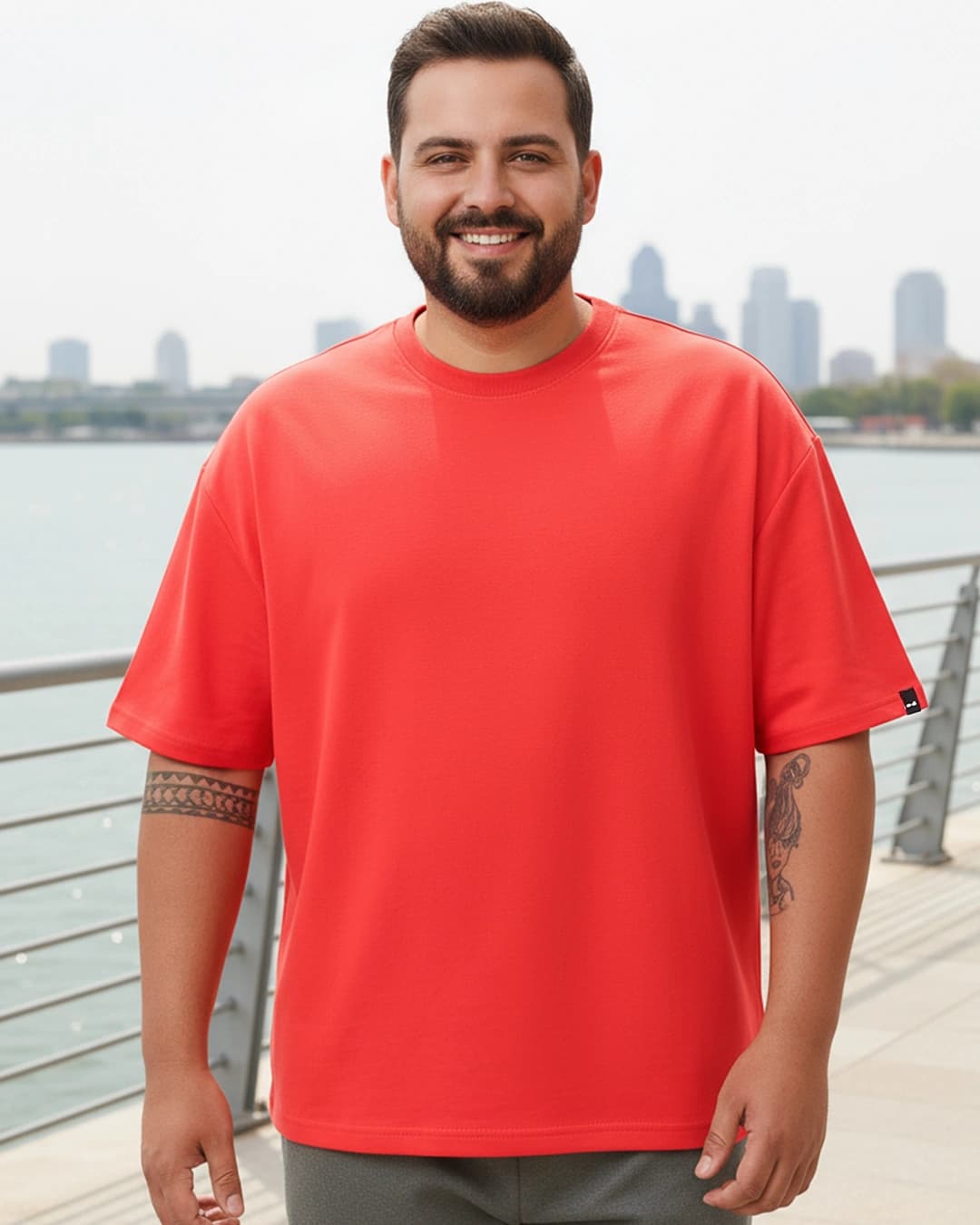 Buy Men's Fiesta Red Oversized Plus Size T-shirt Online at Bewakoof | Bewakoof Buy Men's Fiesta Red Oversized Plus Size T-shirt Online at Bewakoof | Bewakoof