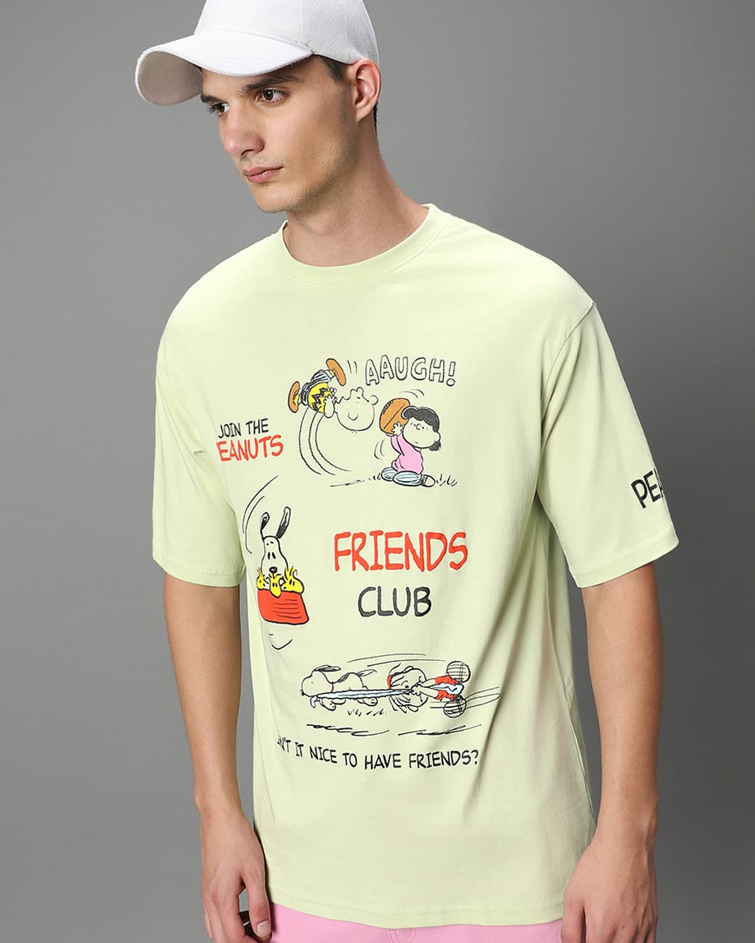 Buy Men's Green Peanuts Friends Club Graphic Printed Oversized T-shirt Online at Bewakoof | Bewakoof Buy Men's Green Peanuts Friends Club Graphic Printed Oversized T-shirt Online at Bewakoof | Bewakoof