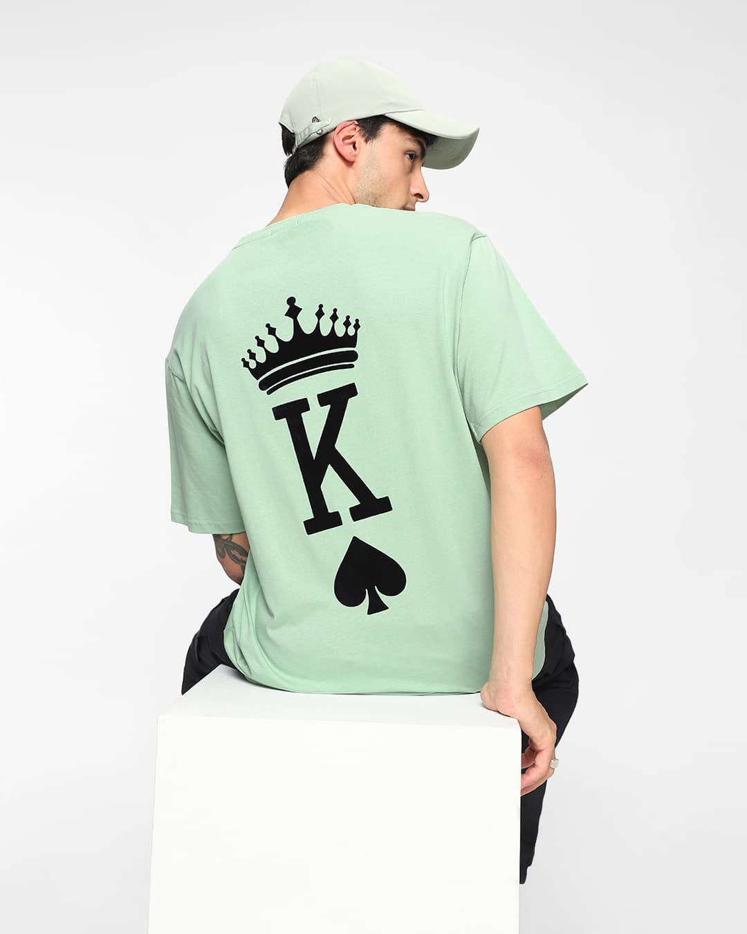Buy Men's Green The King Typography Oversized T-shirt Online at Bewakoof | Bewakoof Buy Men's Green The King Typography Oversized T-shirt Online at Bewakoof | Bewakoof