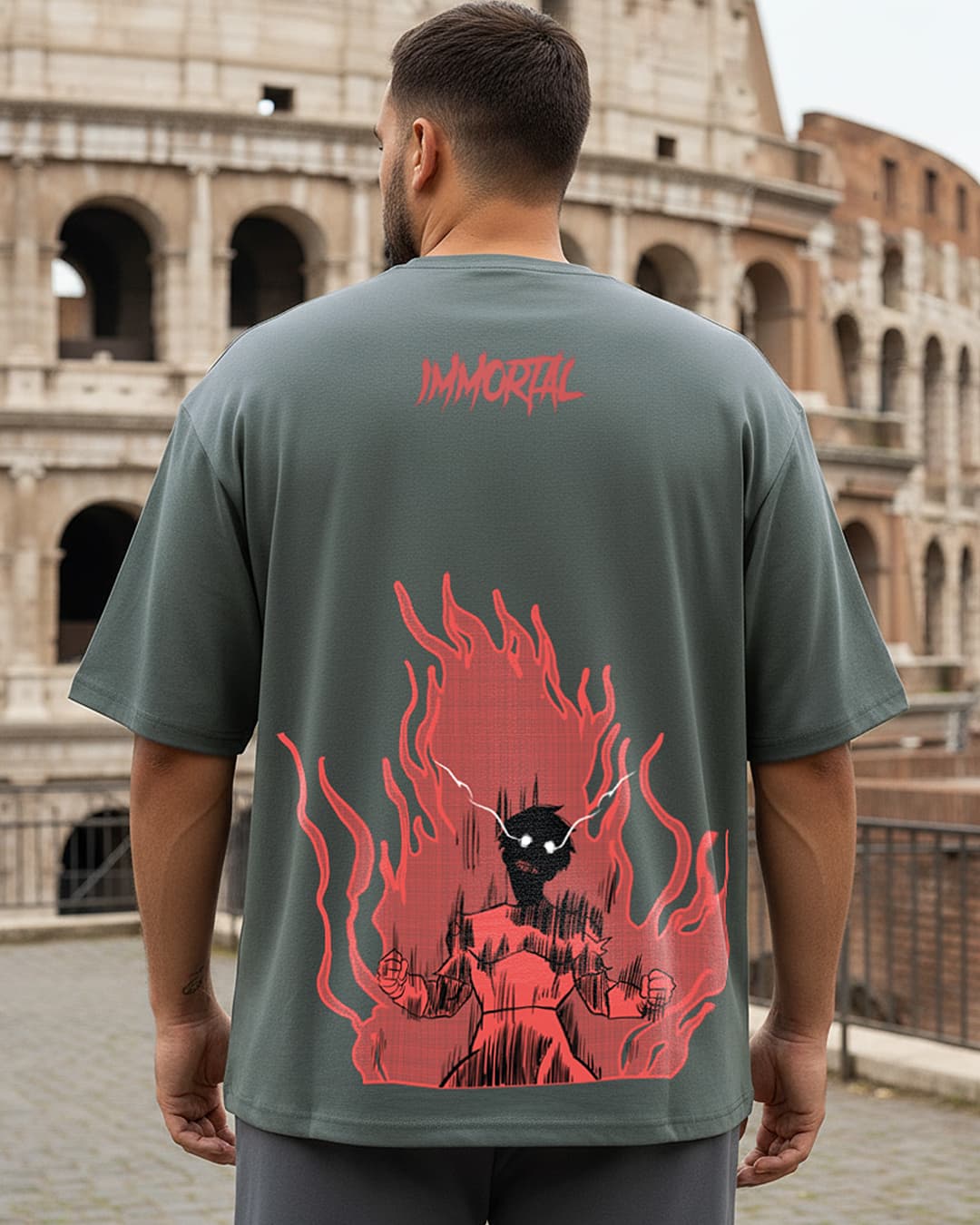 Buy Men's Grey Immortal Graphic Printed Oversized Plus Size T-shirt Online at Bewakoof Buy Men's Grey Immortal Graphic Printed Oversized Plus Size T-shirt Online at Bewakoof