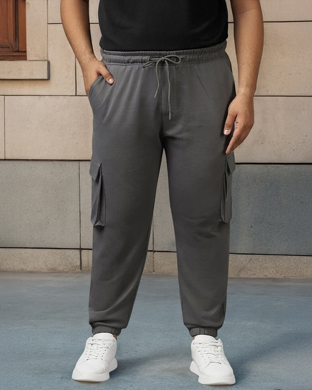 Buy Men's Grey Oversized Plus Size Cargo Joggers Online at Bewakoof | Bewakoof Buy Men's Grey Oversized Plus Size Cargo Joggers Online at Bewakoof | Bewakoof