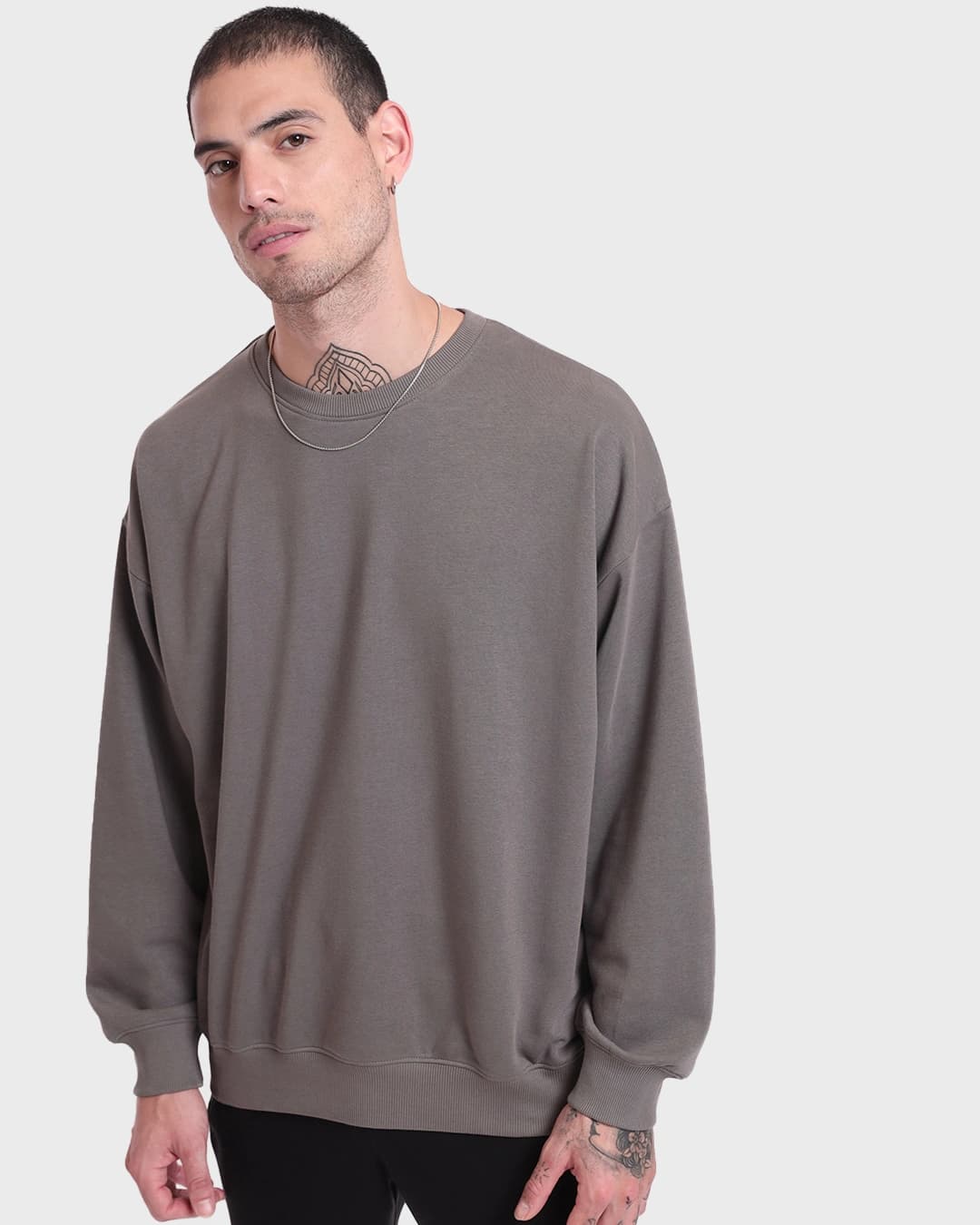 Buy Men's Grey Oversized Sweatshirt Online at Bewakoof | Bewakoof Buy Men's Grey Oversized Sweatshirt Online at Bewakoof | Bewakoof