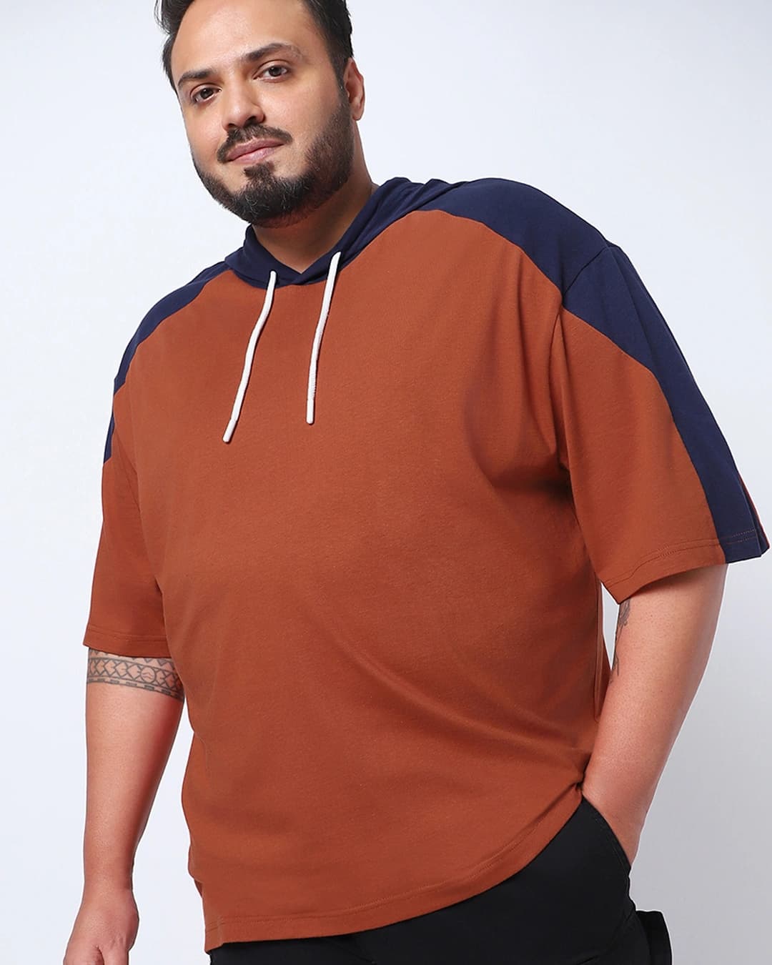 Buy Men's Orange Color Block Plus Size Relaxed Fit T-shirt Online at Bewakoof | Bewakoof Buy Men's Orange Color Block Plus Size Relaxed Fit T-shirt Online at Bewakoof | Bewakoof