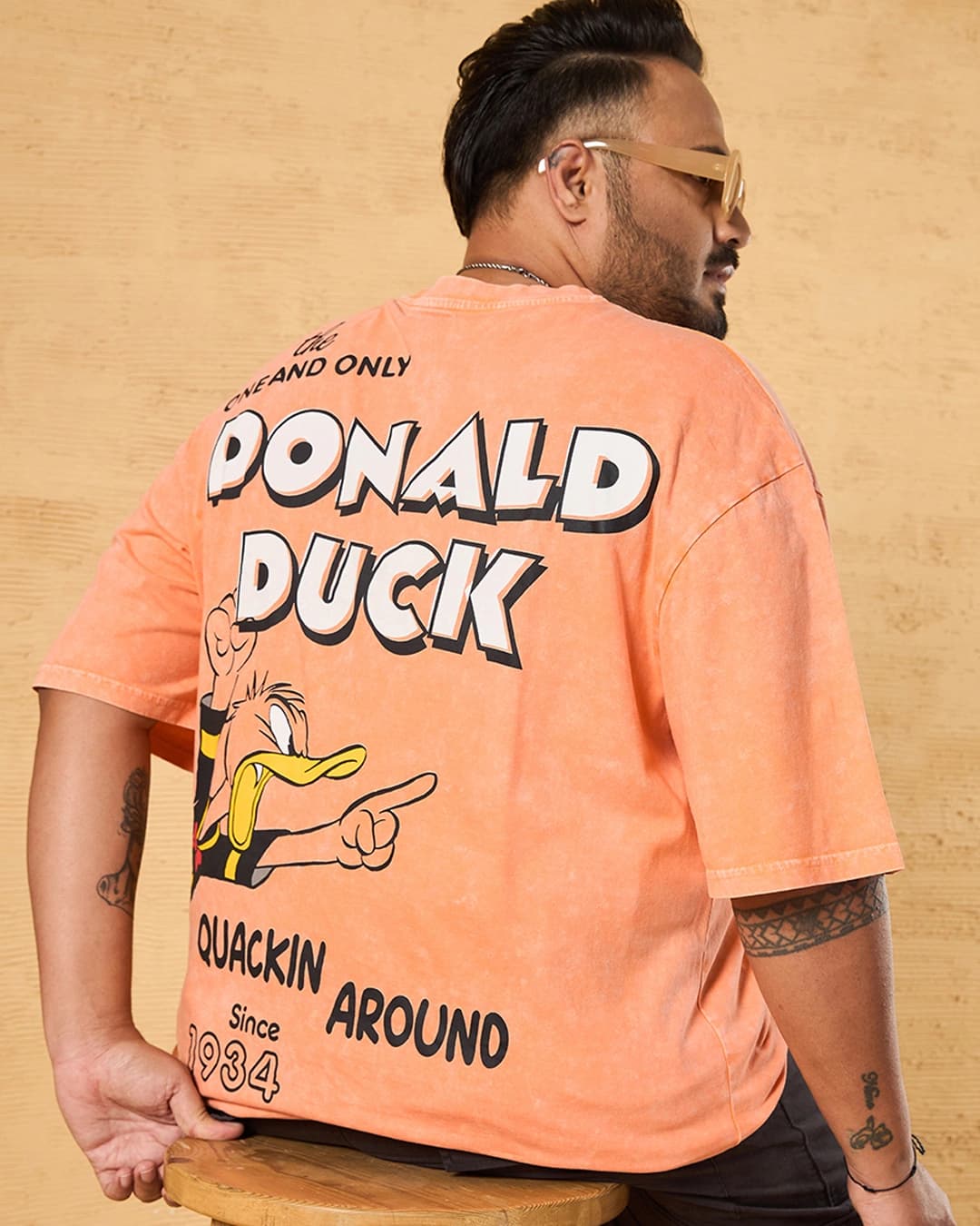 Buy Men's Orange Quakinn Around Graphic Printed Plus Size Acid Wash T-shirt Online at Bewakoof | Bewakoof Buy Men's Orange Quakinn Around Graphic Printed Plus Size Acid Wash T-shirt Online at Bewakoof | Bewakoof