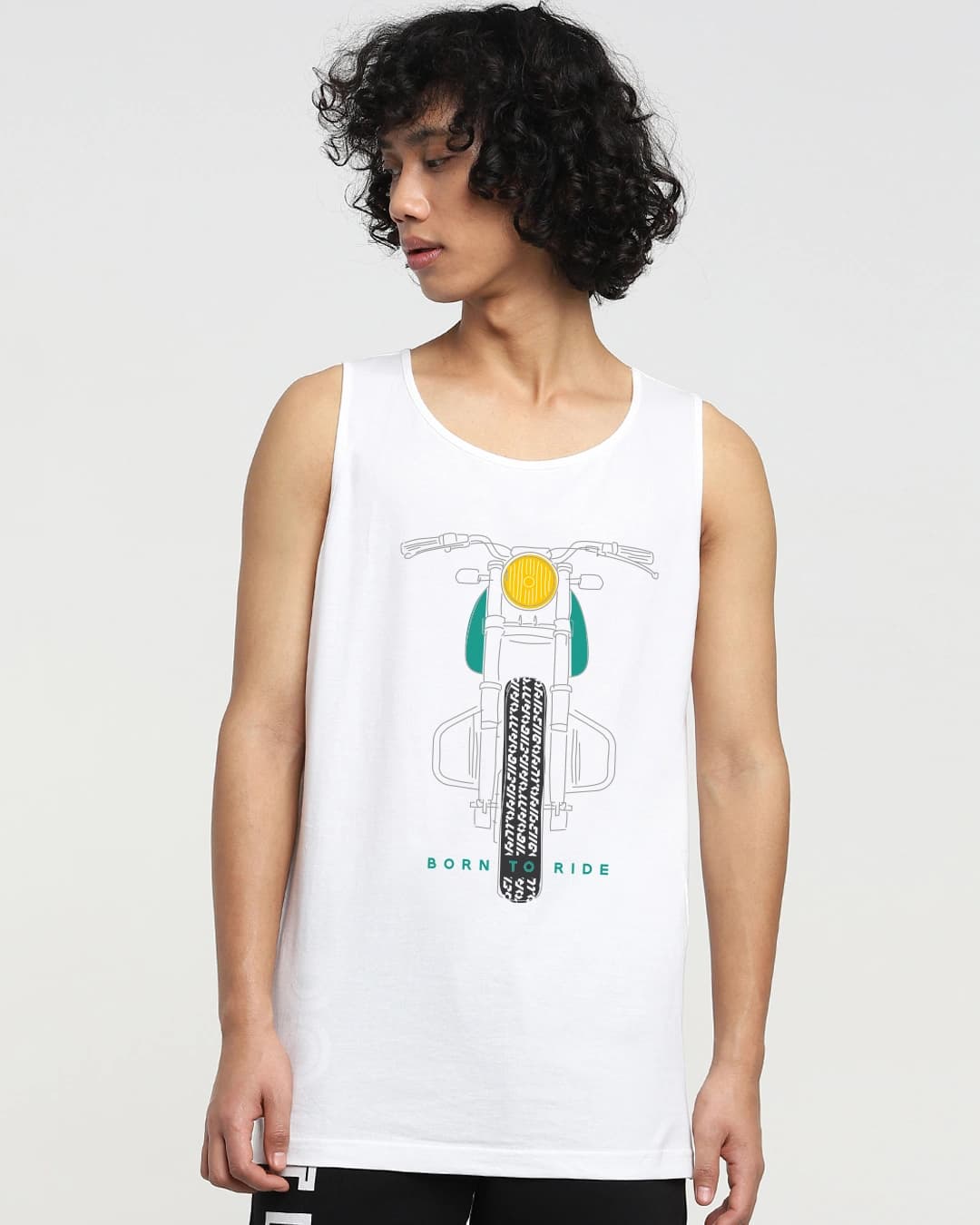 Buy Men's White Born To Ride Graphic Printed Vest Online at Bewakoof | Bewakoof Buy Men's White Born To Ride Graphic Printed Vest Online at Bewakoof | Bewakoof