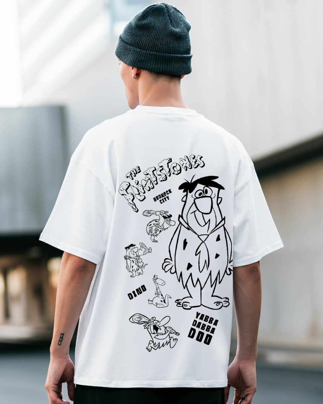 Buy Men's White The Flintstones Graphic Printed Oversized T-shirt Online at Bewakoof | Bewakoof Buy Men's White The Flintstones Graphic Printed Oversized T-shirt Online at Bewakoof | Bewakoof