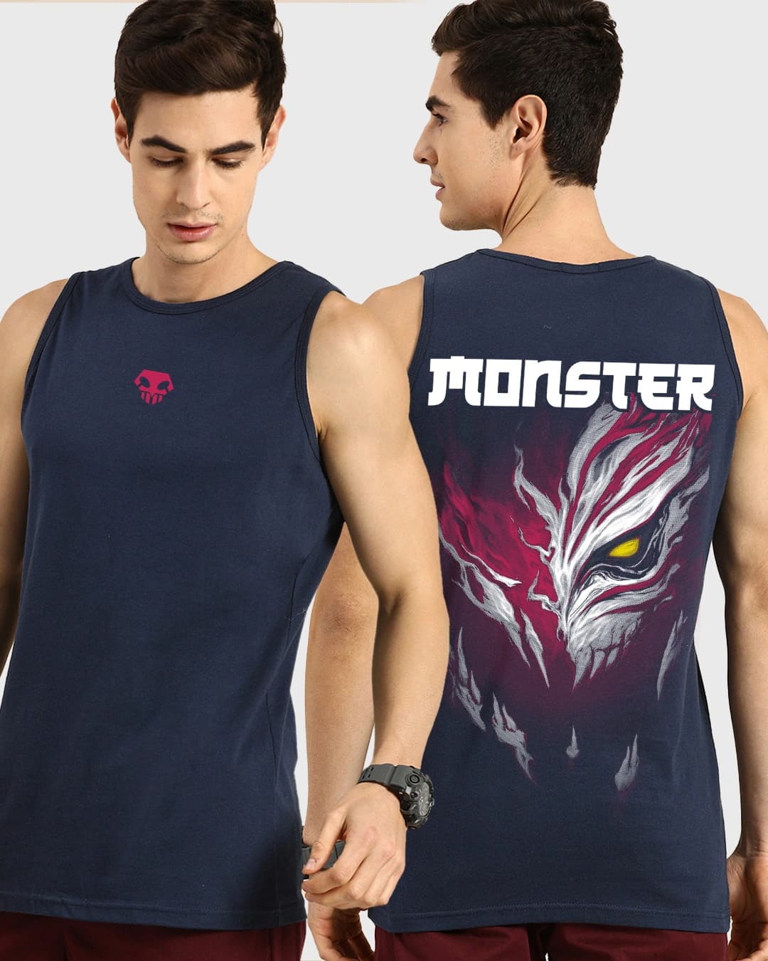 Buy Men's Blue Monster Graphic Printed Vest Online at Bewakoof | Bewakoof Buy Men's Blue Monster Graphic Printed Vest Online at Bewakoof | Bewakoof