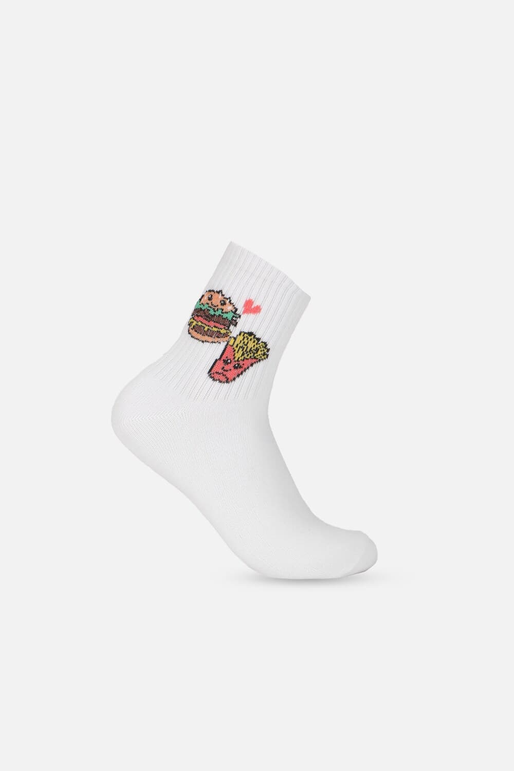 American Eagle Women White Burgers & Fries Boyfriend Socks 2-Pack | Aeo American Eagle Women White Burgers & Fries Boyfriend Socks 2-Pack | Aeo
