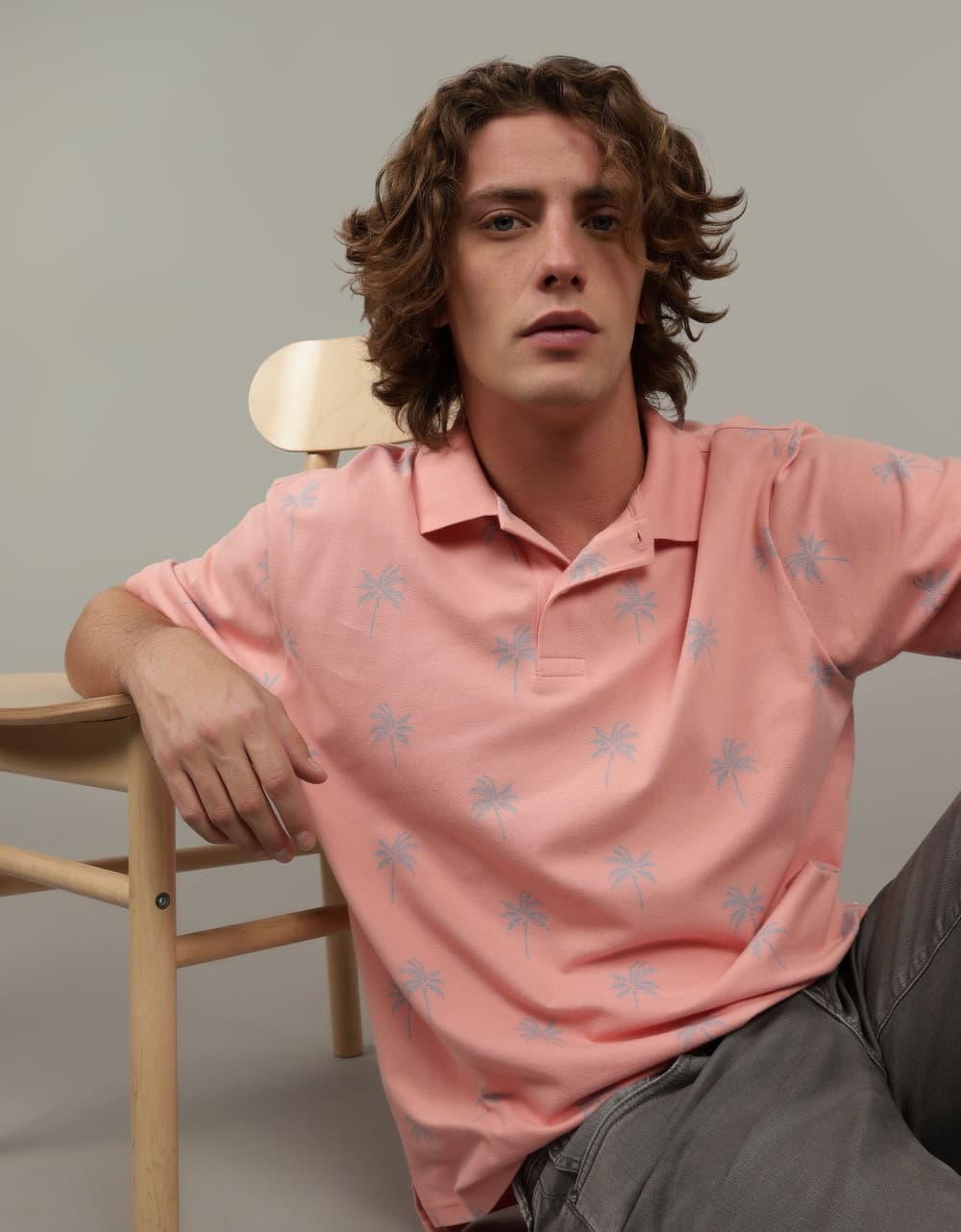 American Eagle Men Orange Flex Pique Printed Polo Shirt | Aeo American Eagle Men Orange Flex Pique Printed Polo Shirt | Aeo