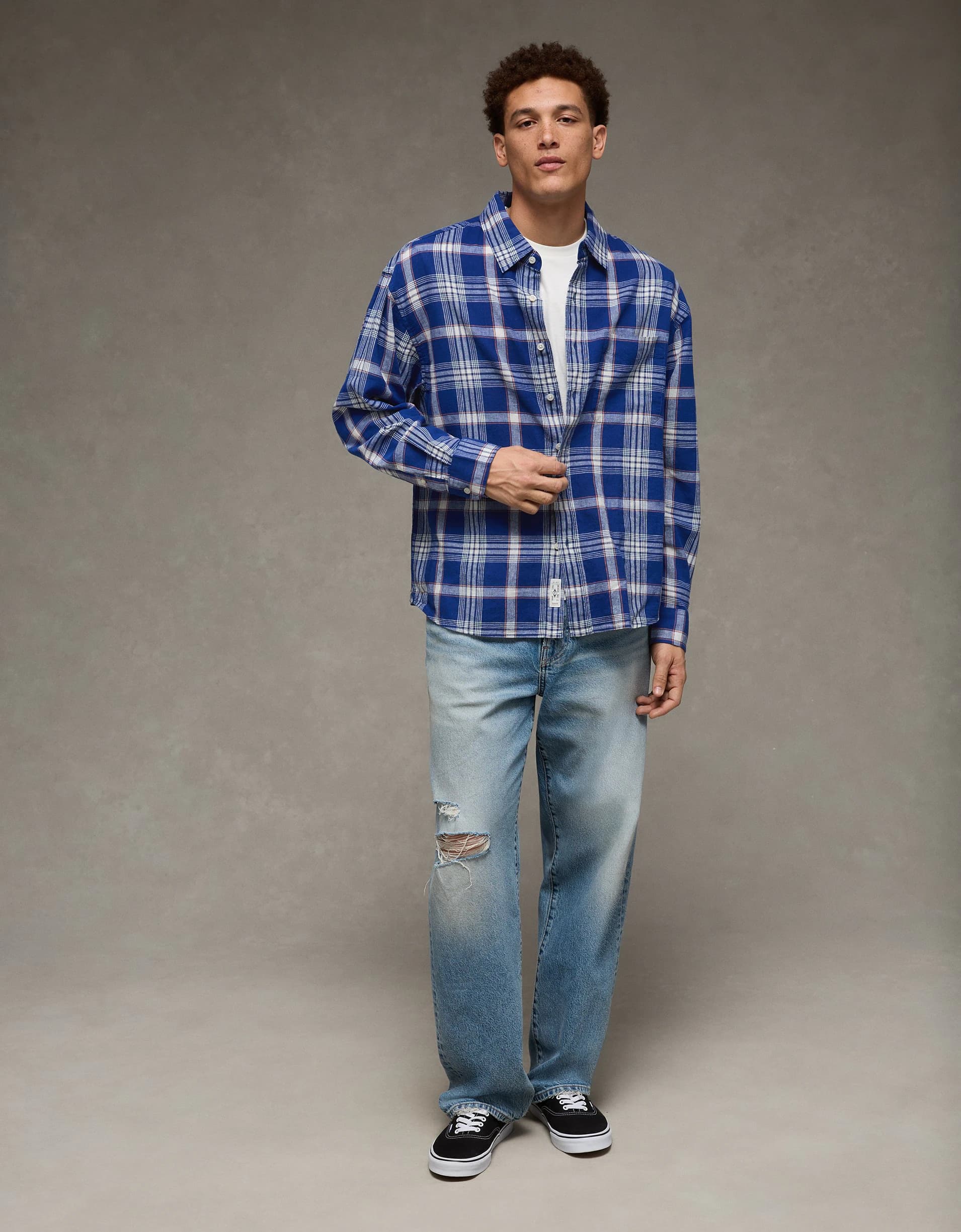 AE Relaxed Linen-Blend Button-Up Shirt | Aeo AE Relaxed Linen-Blend Button-Up Shirt | Aeo