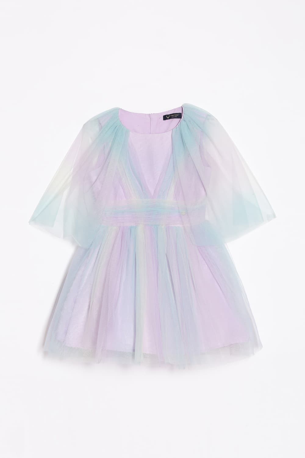 Girls Lilac Printed Knee Length Party Dress Girls Lilac Printed Knee Length Party Dress
