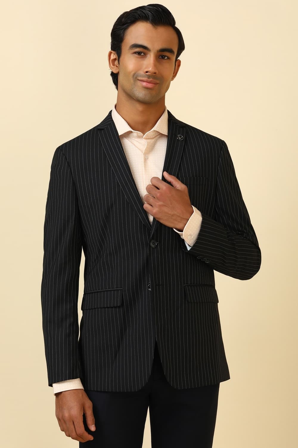 Men Black Stripe Formal Blazer Men Black Stripe Formal Blazer