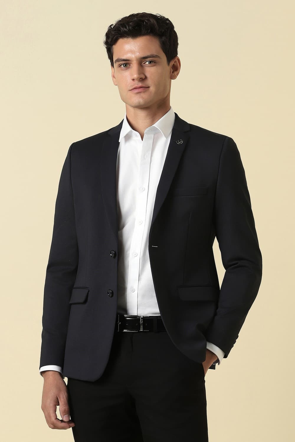 Men Black Textured Formal Blazer Men Black Textured Formal Blazer