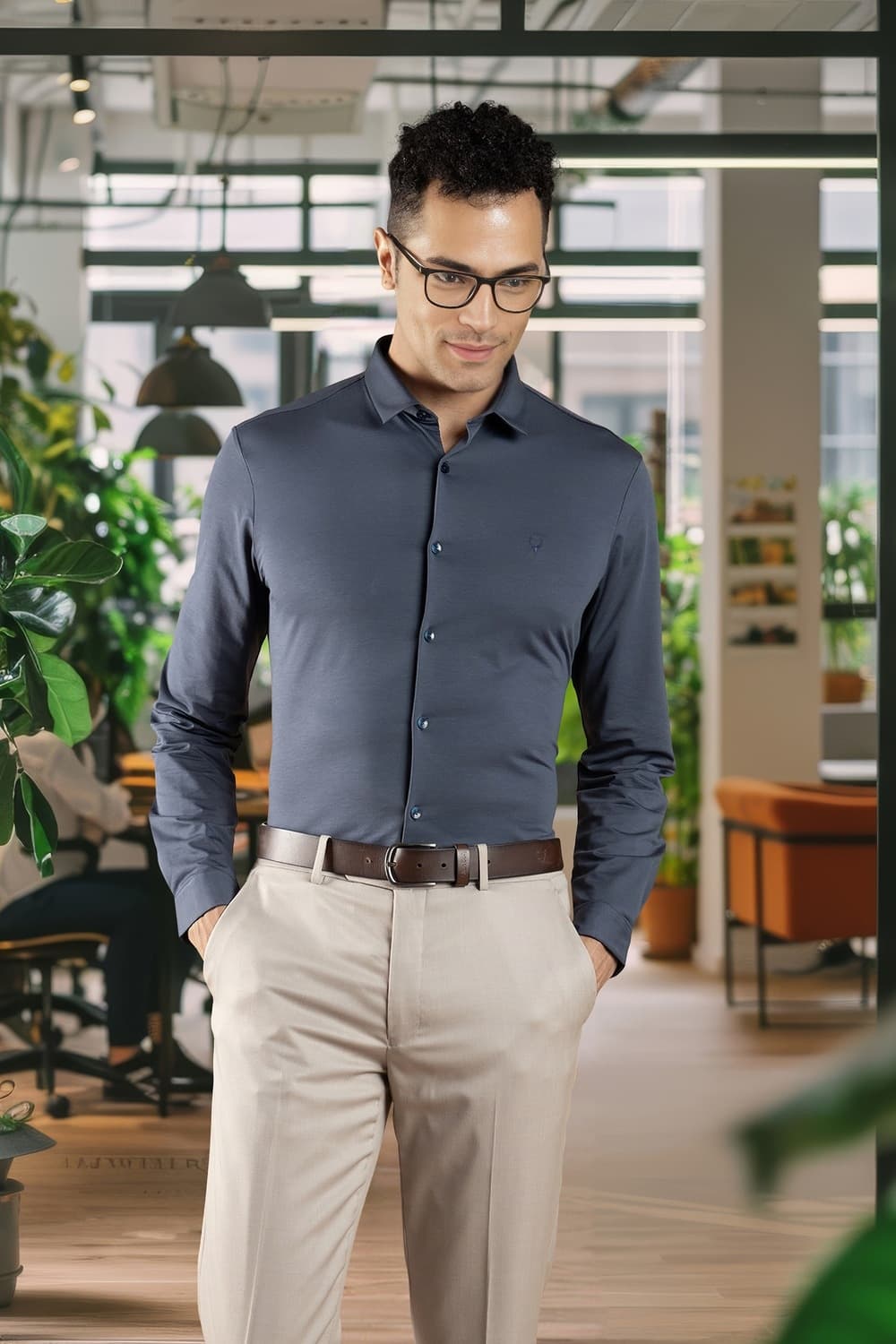 Men Navy Slim Fit Solid Full Sleeves Formal Shirt Men Navy Slim Fit Solid Full Sleeves Formal Shirt